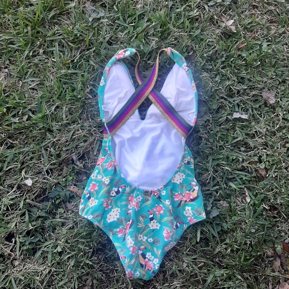 OndadeMar Toucan Floral Stripe Swimsuit XS - Picture 5 of 8